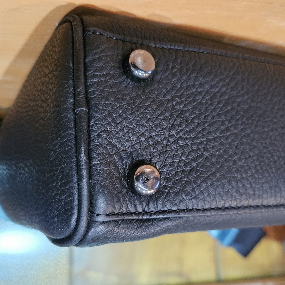 Authentic COACH Graham Structured Briefcase – Black Pebble Leather (Laptop Bag) - Picture 6 of 16